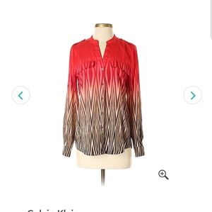 Calvin Klein NWOT Chevron Blouse
